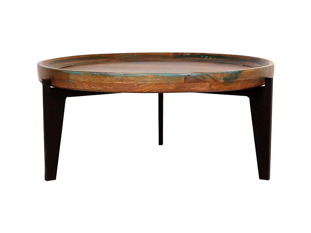 Runder Sofatisch in Bunt lackiert Shabby Chic Design