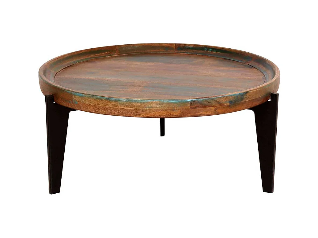 Runder Sofatisch in Bunt lackiert Shabby Chic Design