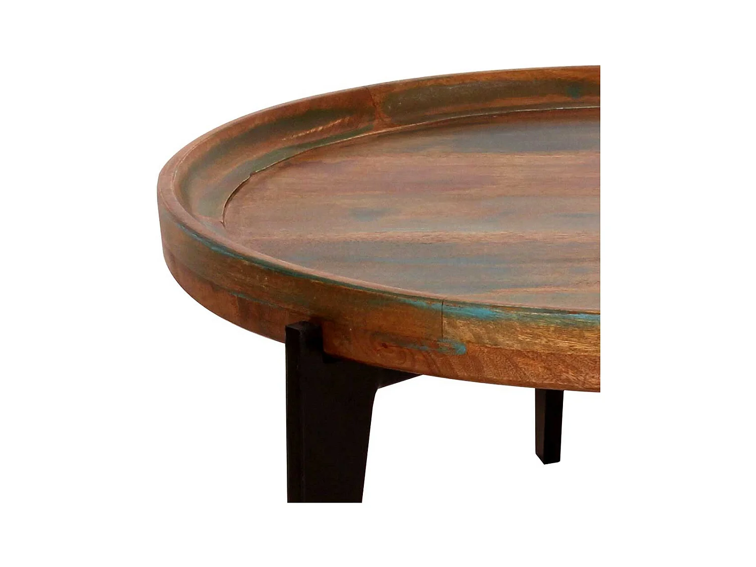 Runder Sofatisch in Bunt lackiert Shabby Chic Design