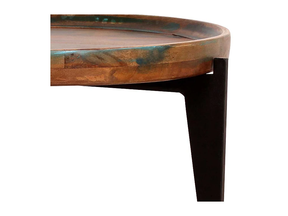 Runder Sofatisch in Bunt lackiert Shabby Chic Design