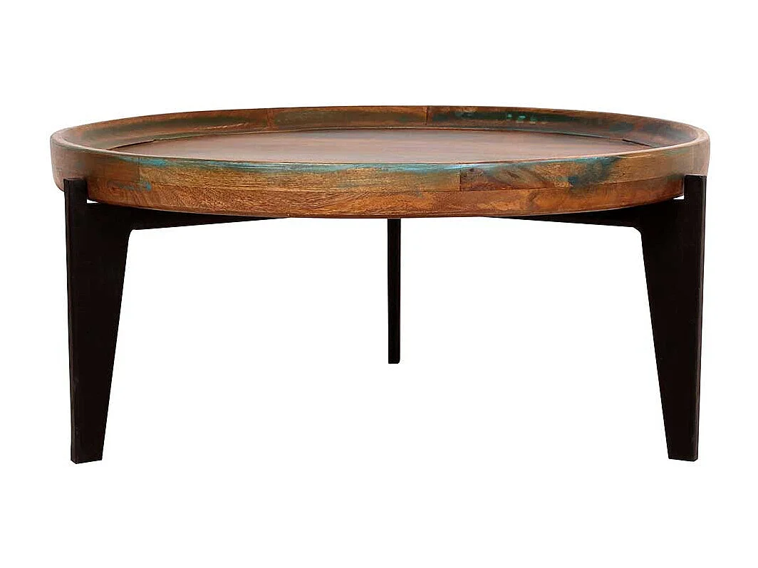 Runder Sofatisch in Bunt lackiert Shabby Chic Design