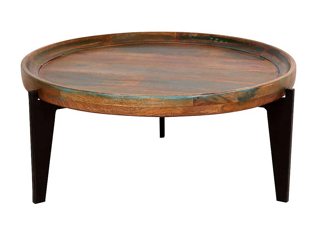 Runder Sofatisch in Bunt lackiert Shabby Chic Design