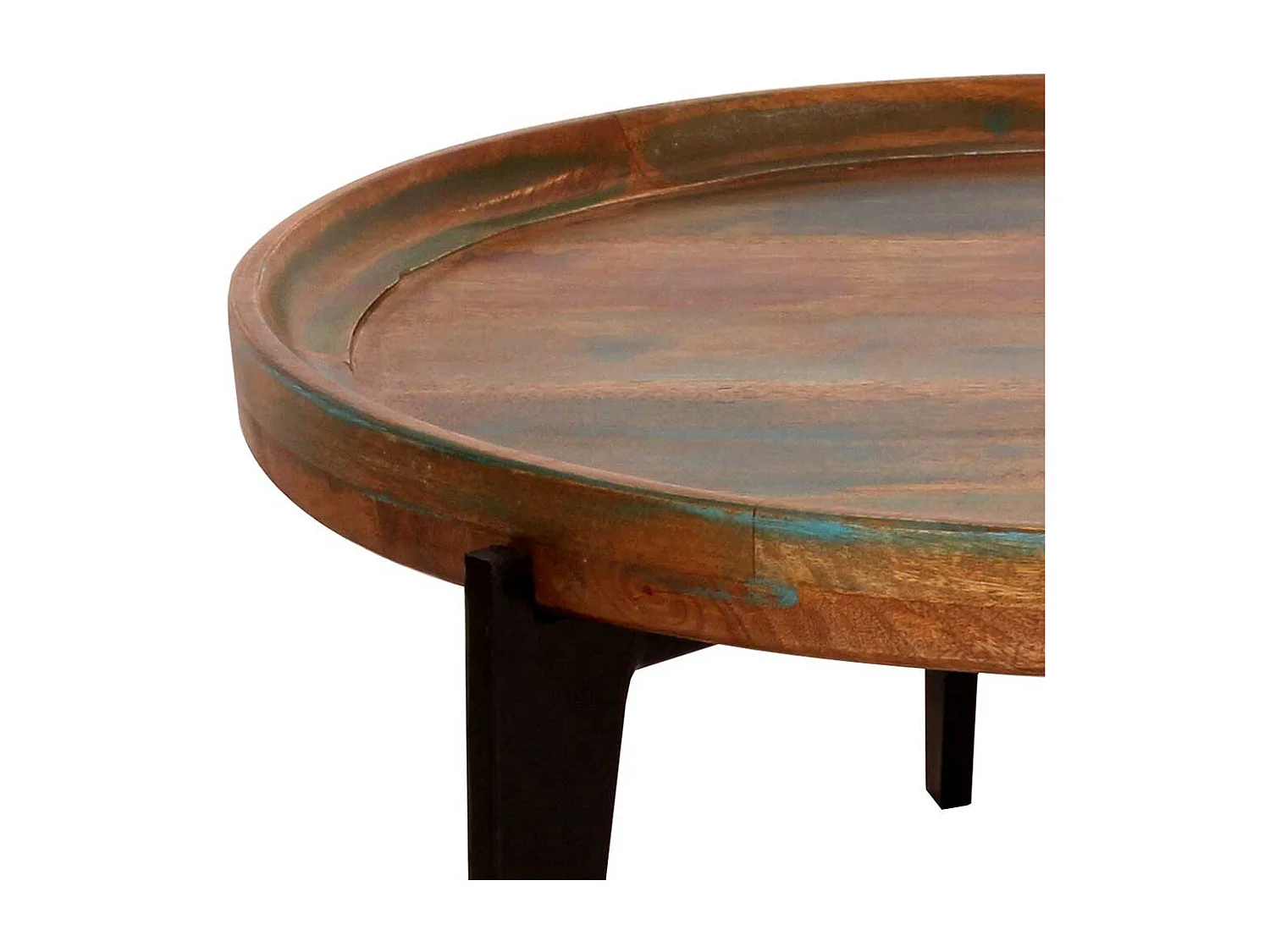 Runder Sofatisch in Bunt lackiert Shabby Chic Design