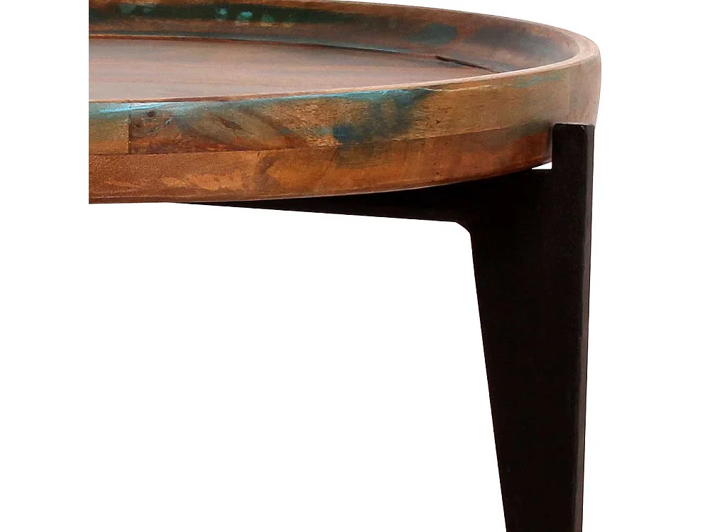 Runder Sofatisch in Bunt lackiert Shabby Chic Design