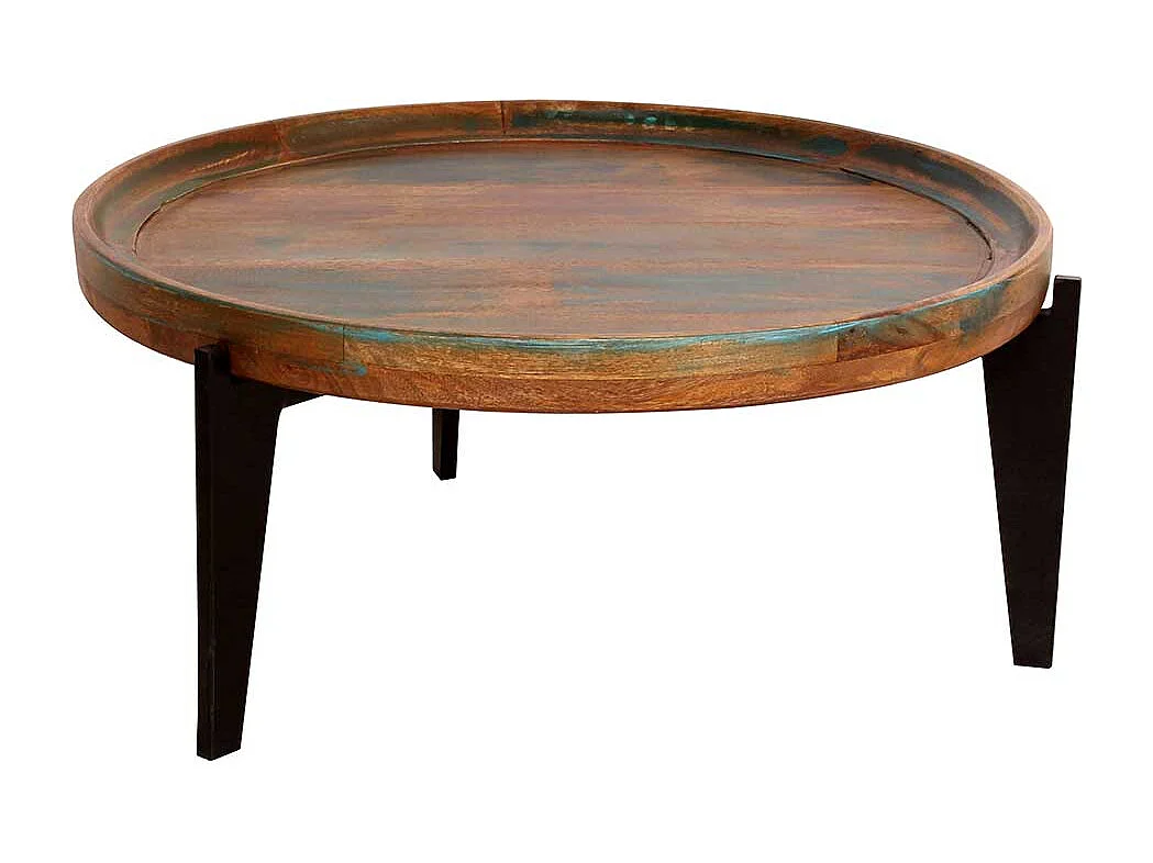 Runder Sofatisch in Bunt lackiert Shabby Chic Design