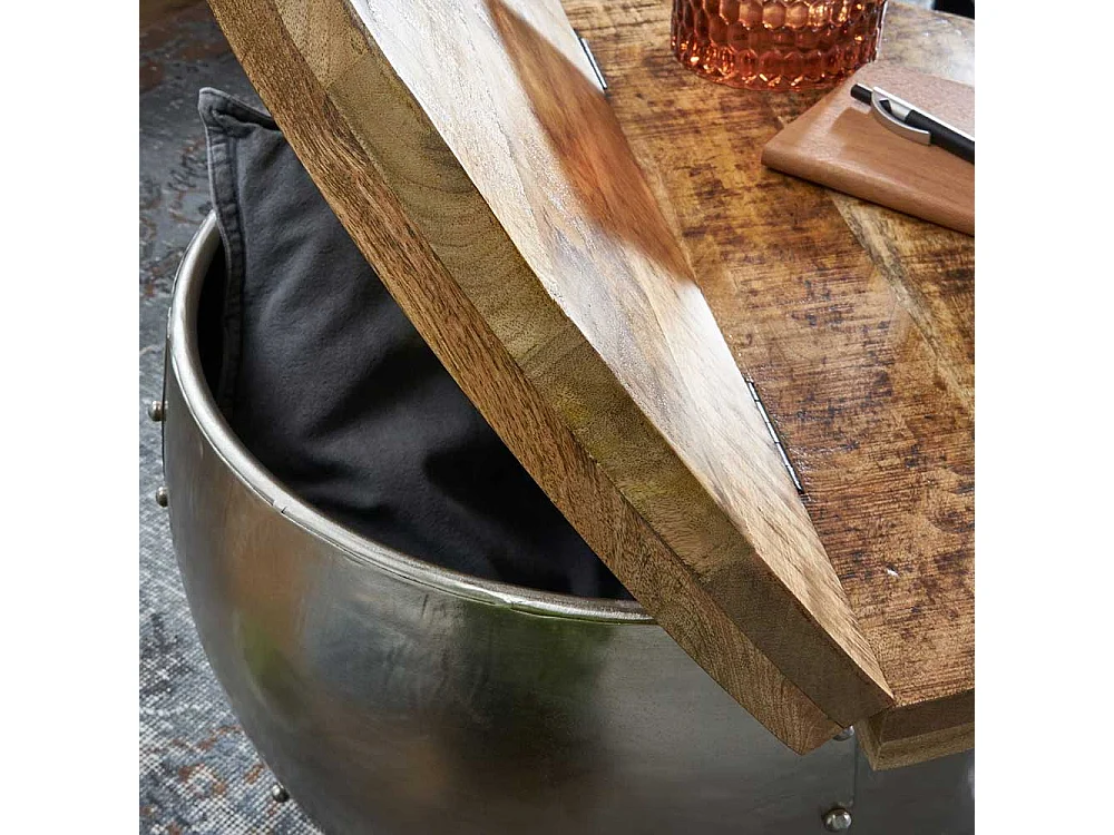 Factory Wohnzimmer Tisch mit Gestell in Trommelform Truhe