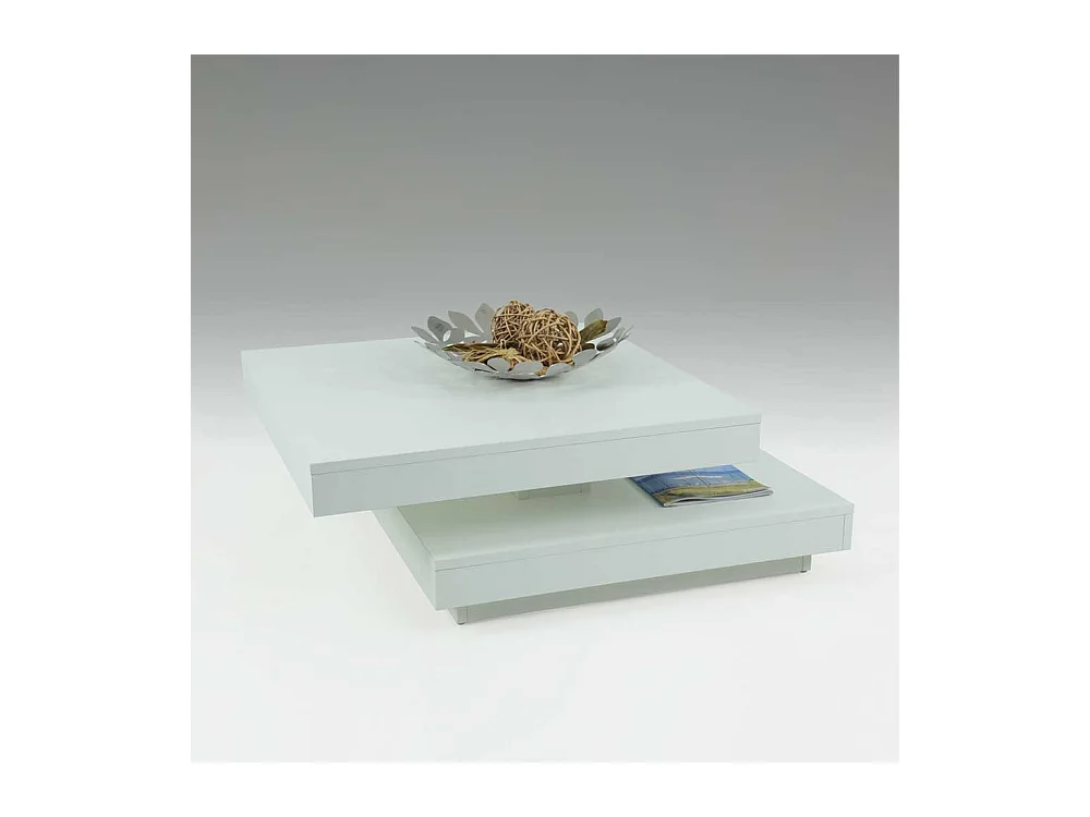 Couchtisch mit drehbarer Platte Weiß