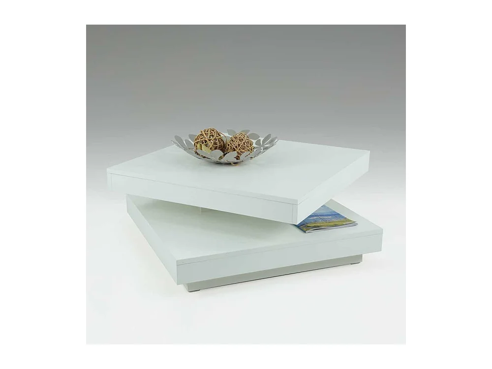 Couchtisch mit drehbarer Platte Weiß