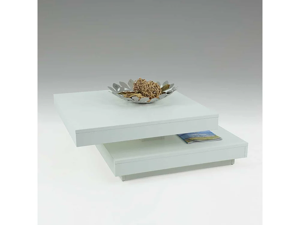 Couchtisch mit drehbarer Platte Weiß