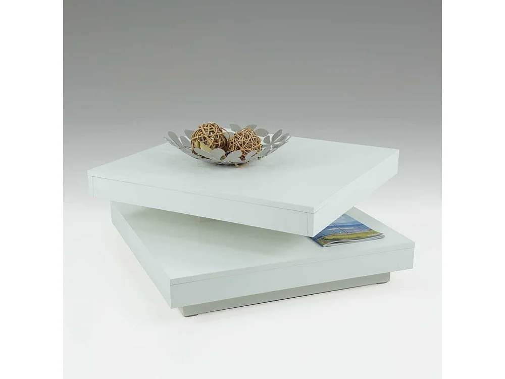 Couchtisch mit drehbarer Platte Weiß