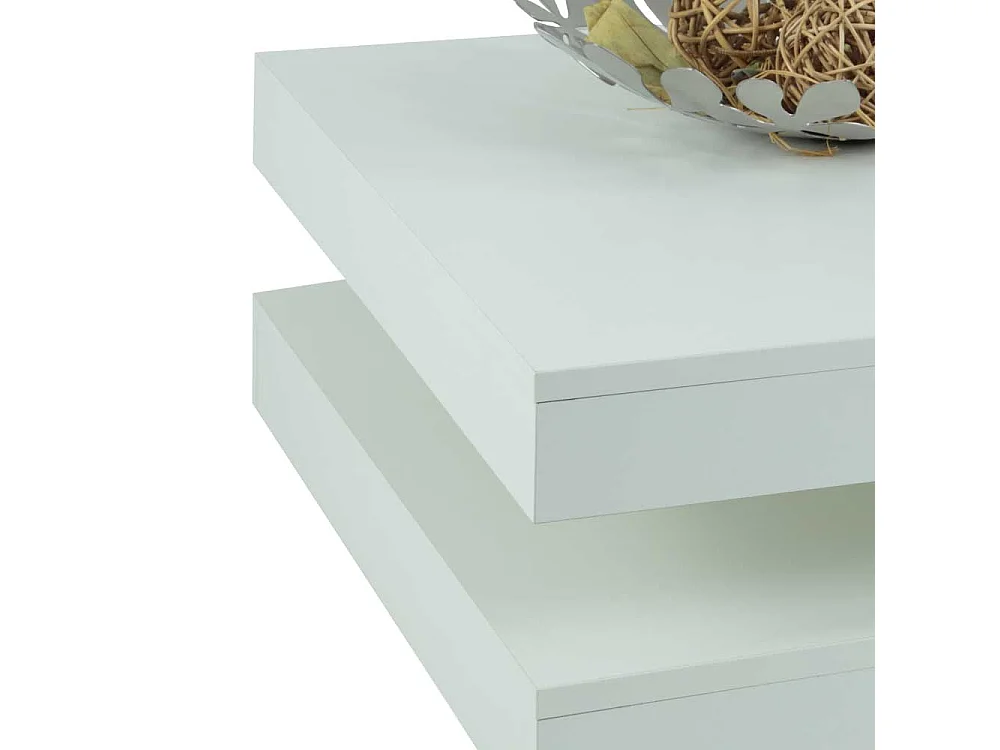 Couchtisch mit drehbarer Platte Weiß