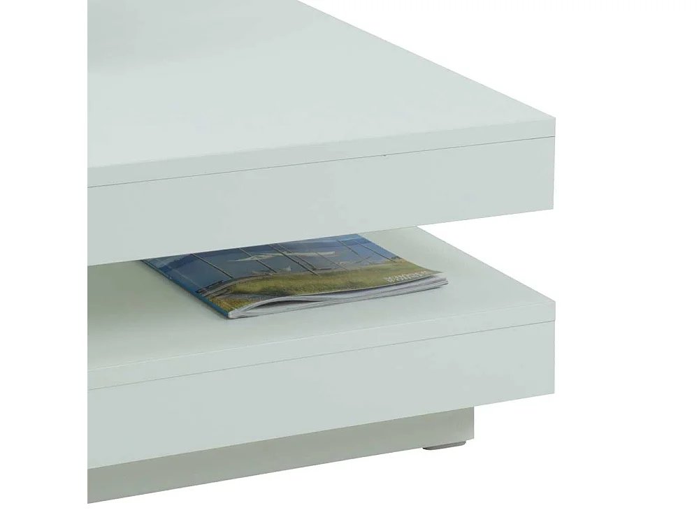 Couchtisch mit drehbarer Platte Weiß