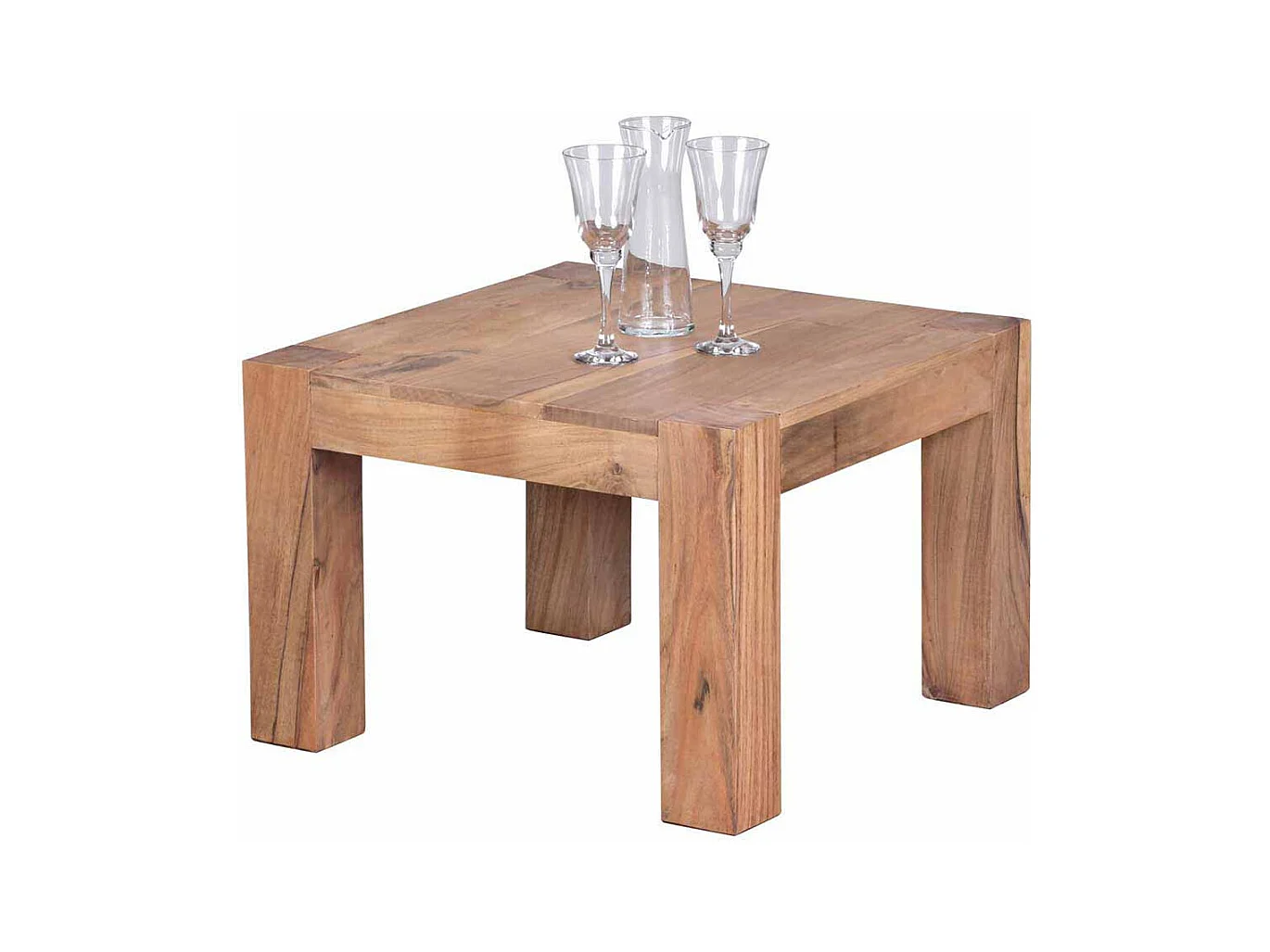 Wohnzimmer Couchtisch aus Akazie Massivholz 40 cm hoch