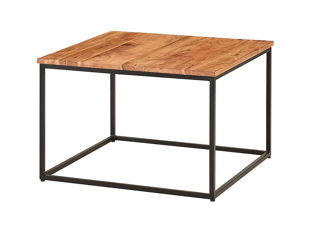 Sofa Tisch quadratisch aus Akazie Massivholz Metall