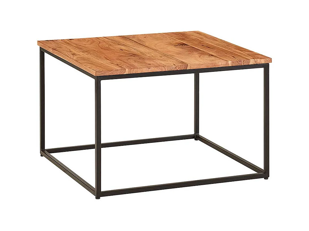 Sofa Tisch quadratisch aus Akazie Massivholz Metall
