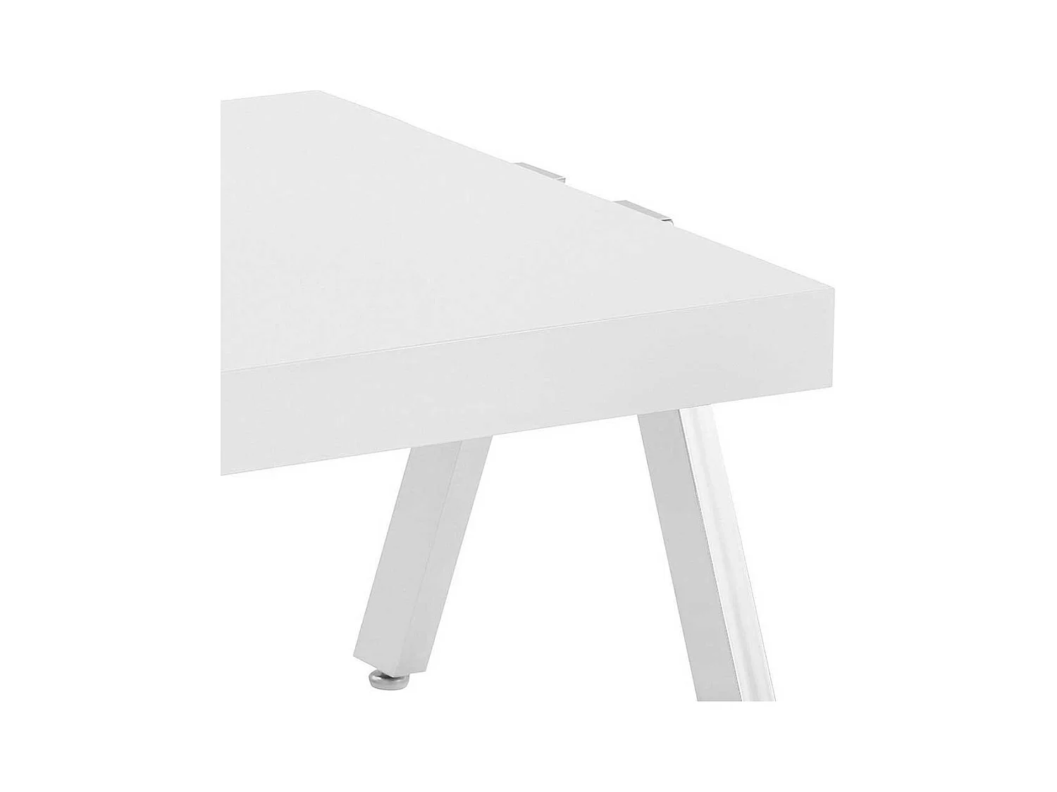 Sofatisch in Weiß und Chromfarben 60 cm breit