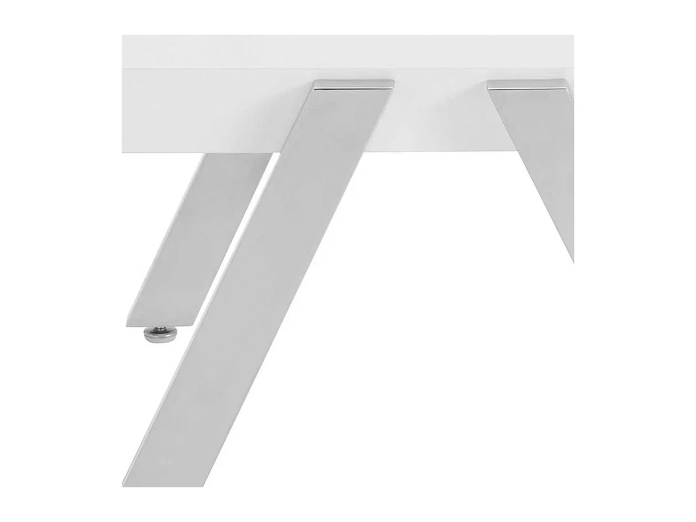 Sofatisch in Weiß und Chromfarben 60 cm breit