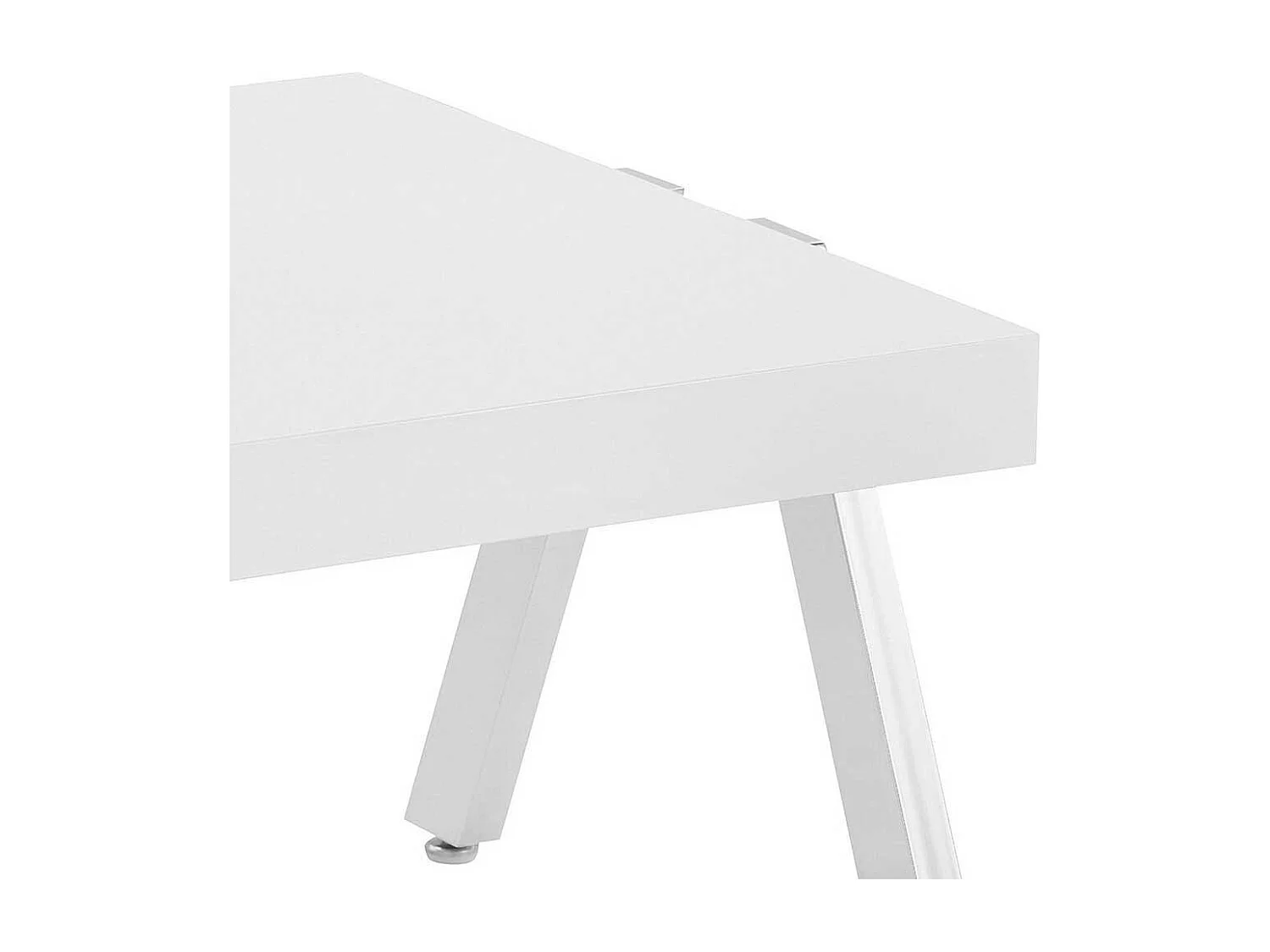 Sofatisch in Weiß und Chromfarben 60 cm breit