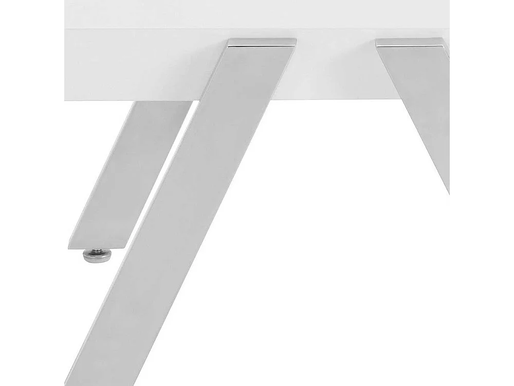 Sofatisch in Weiß und Chromfarben 60 cm breit