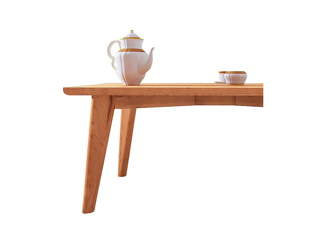 Massivholz Couchtisch aus Kernbuche geölt 4-Fußgestell