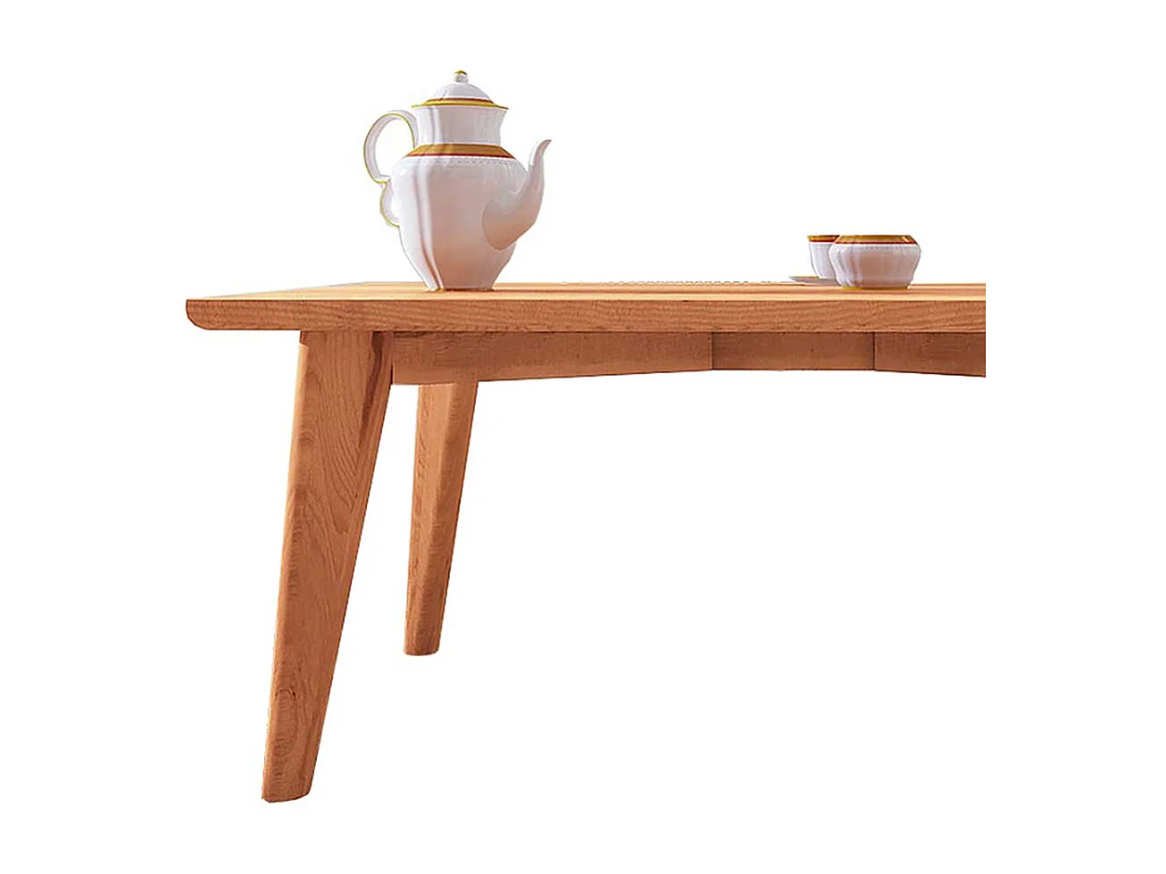 Massivholz Couchtisch aus Kernbuche geölt 4-Fußgestell