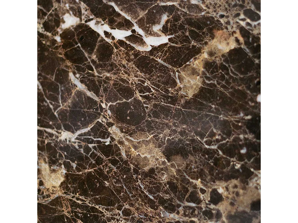 Designcouchtisch mit brauner Marmorplatte Gestell Eiche White Wash