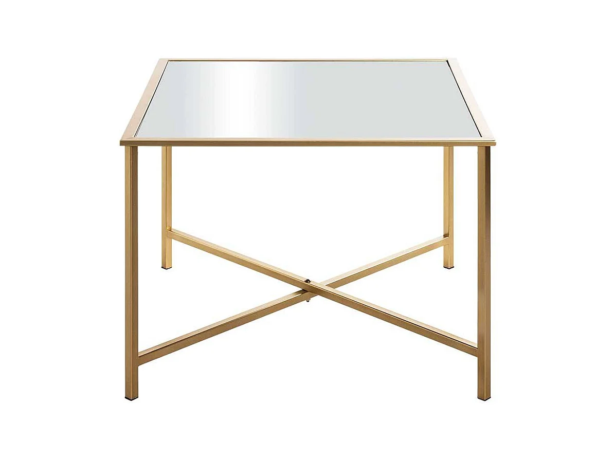 Coffee Table in Goldfarben Spiegelglas Platte