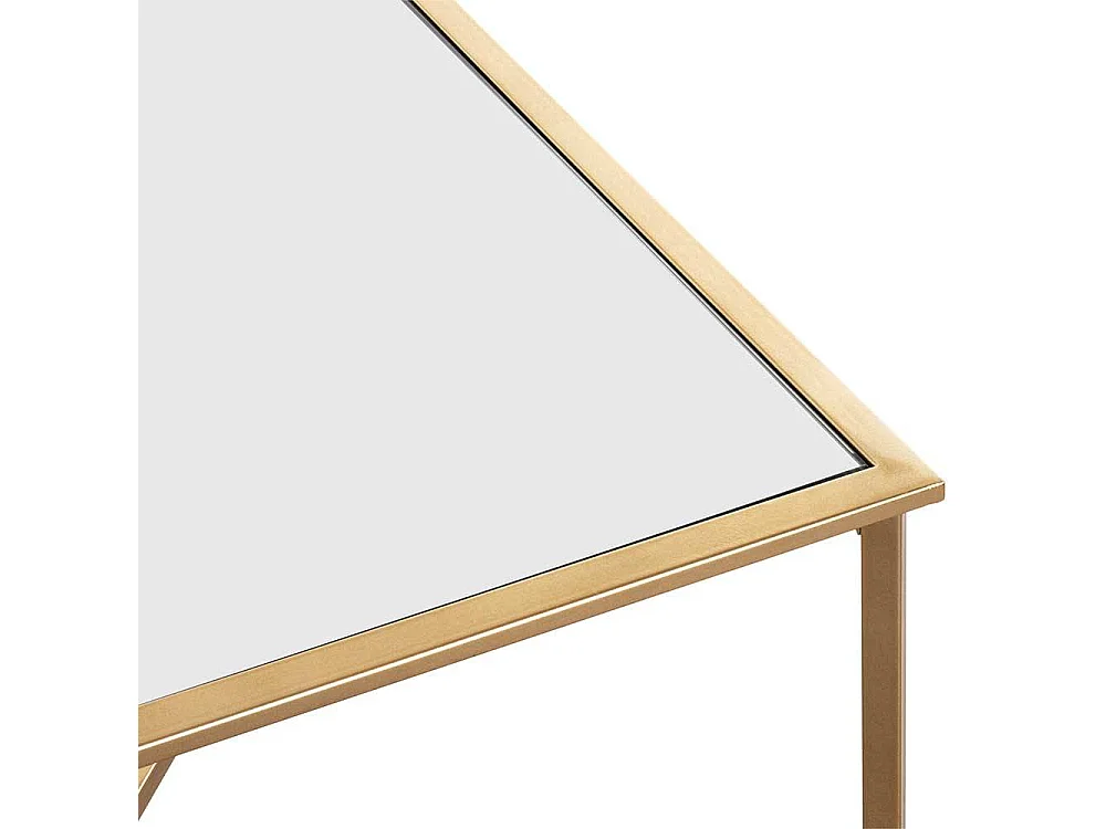 Coffee Table in Goldfarben Spiegelglas Platte