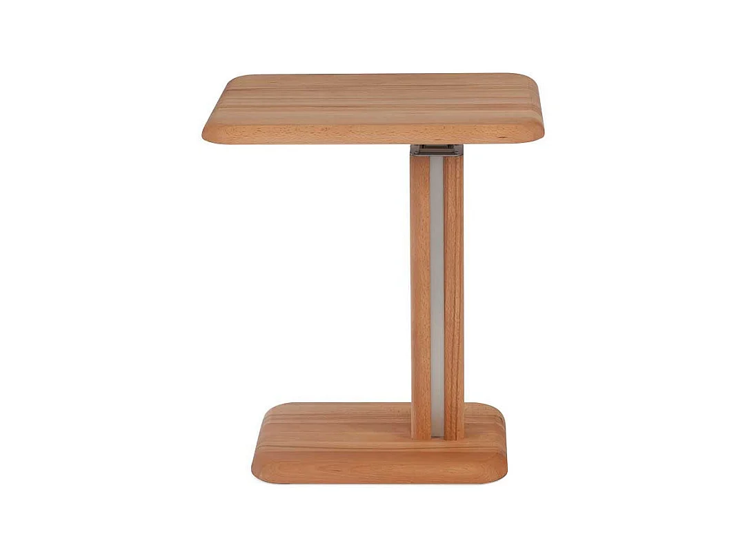 Höhenverstellbarer Telefontisch aus Wildeiche Massivholz rollbar