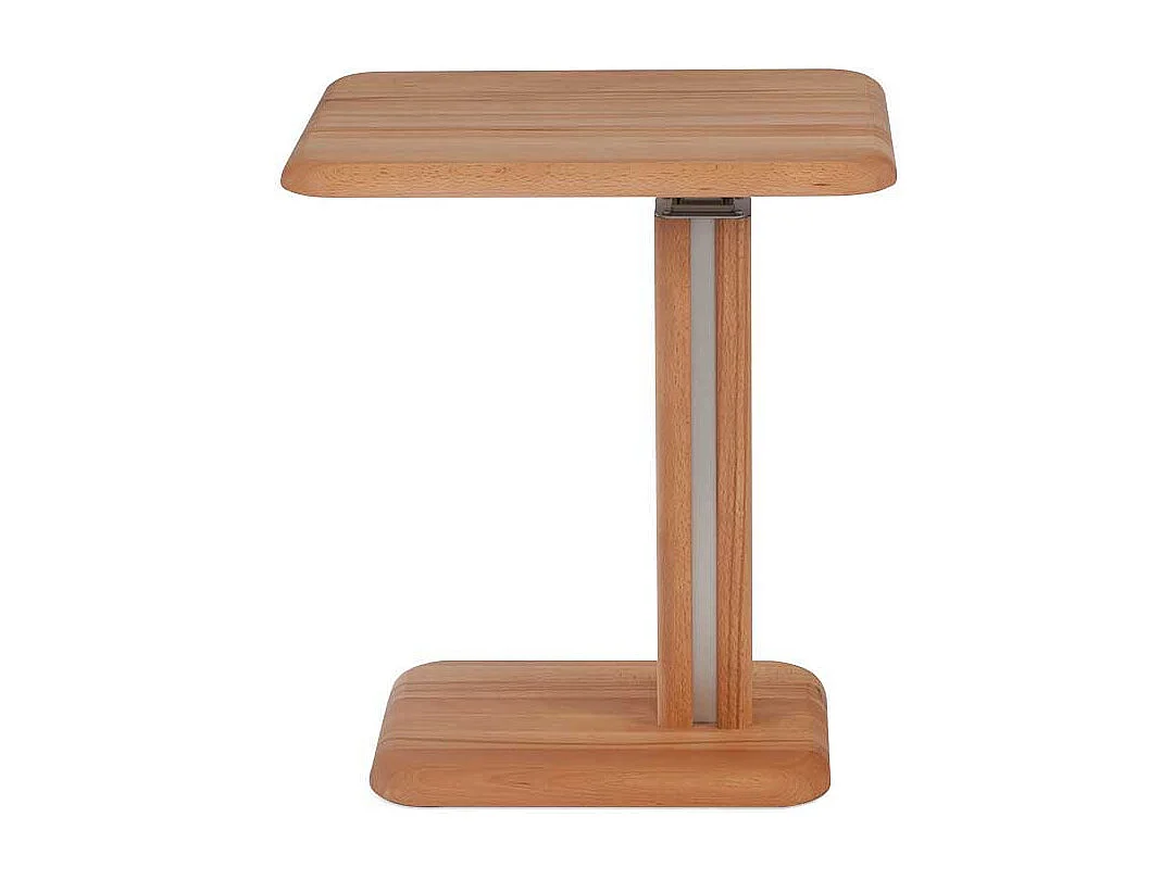 Höhenverstellbarer Telefontisch aus Wildeiche Massivholz rollbar