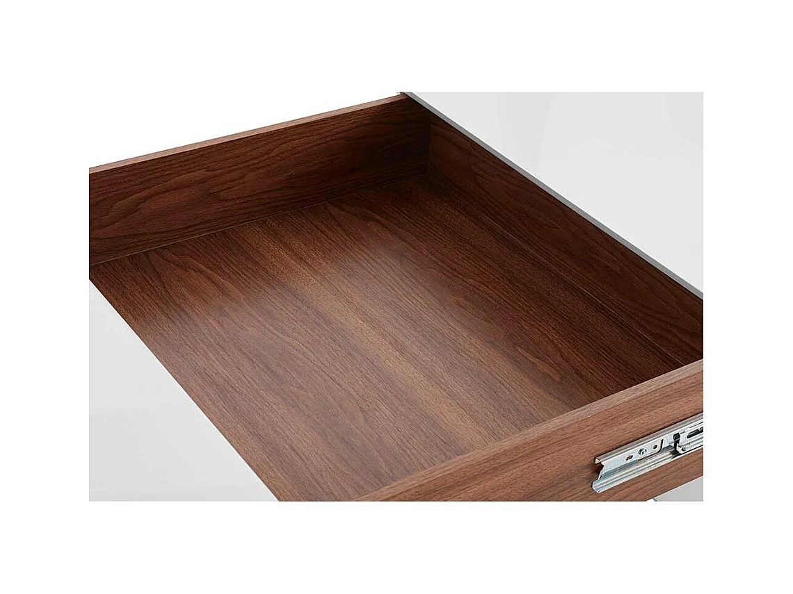 Sofatisch in Weiß Hochglanz Glaswangen