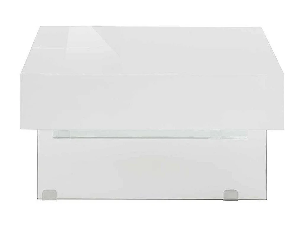 Sofatisch in Weiß Hochglanz Glaswangen