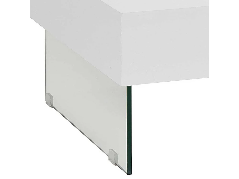 Sofatisch in Weiß Hochglanz Glaswangen