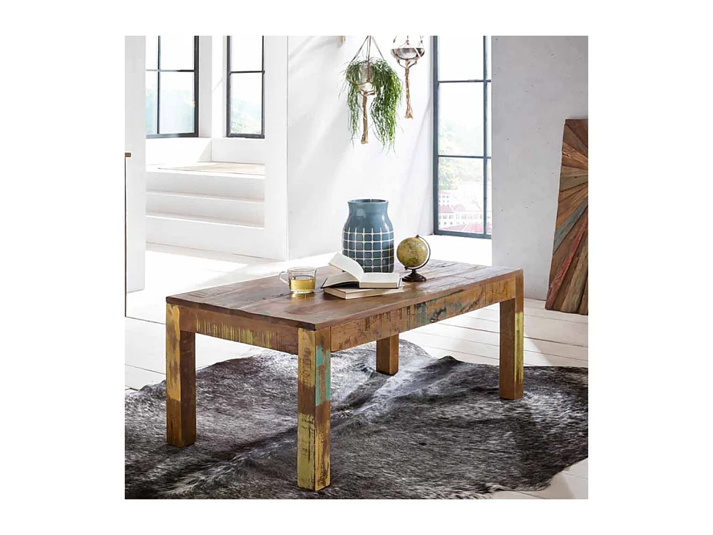 Couchtisch im Shabby Chic Design Braun Bunt