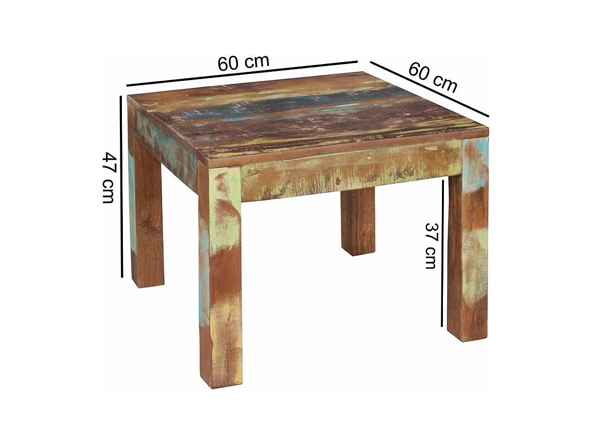 Couchtisch im Shabby Chic Design Braun Bunt