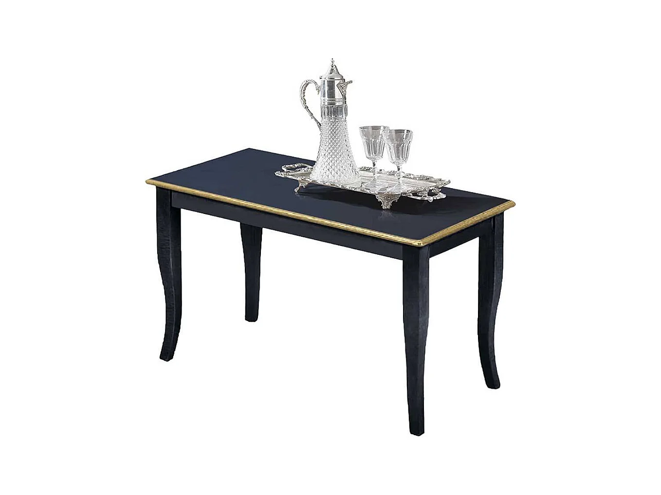 Salontisch in Dunkelblau Goldfarben