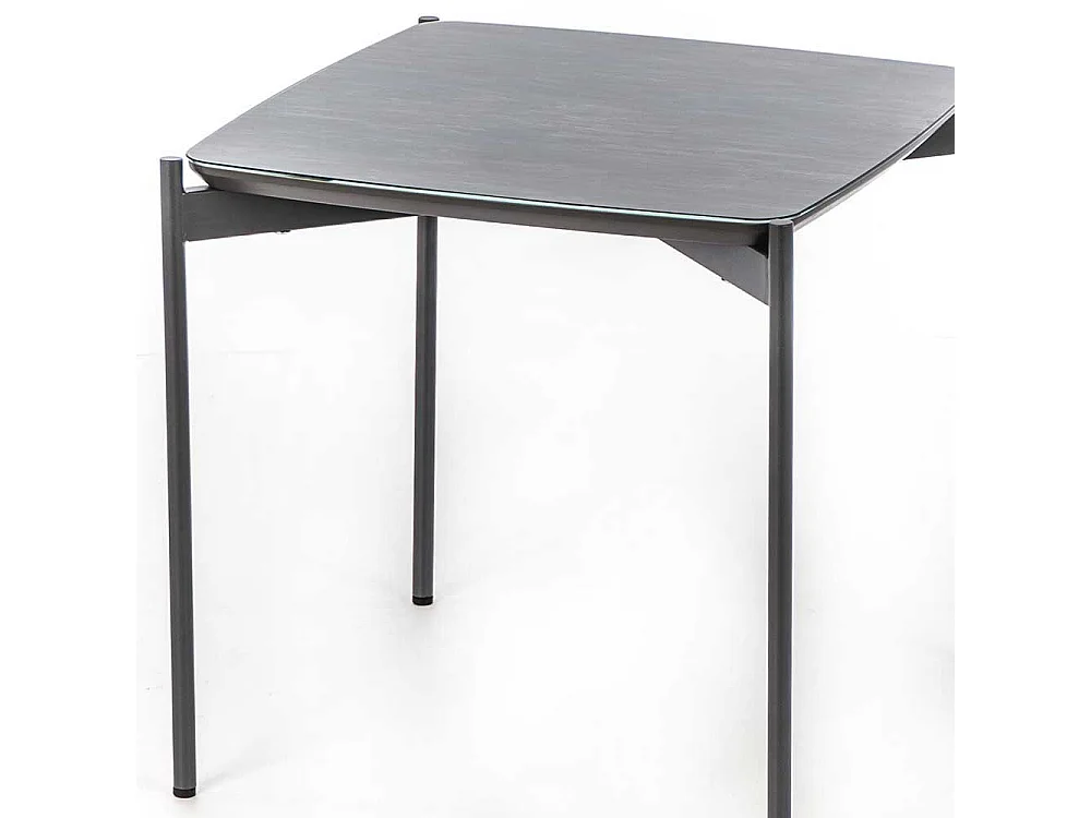 Glasbeistelltisch in Blaugrau und Dunkelgrau 45 cm breit