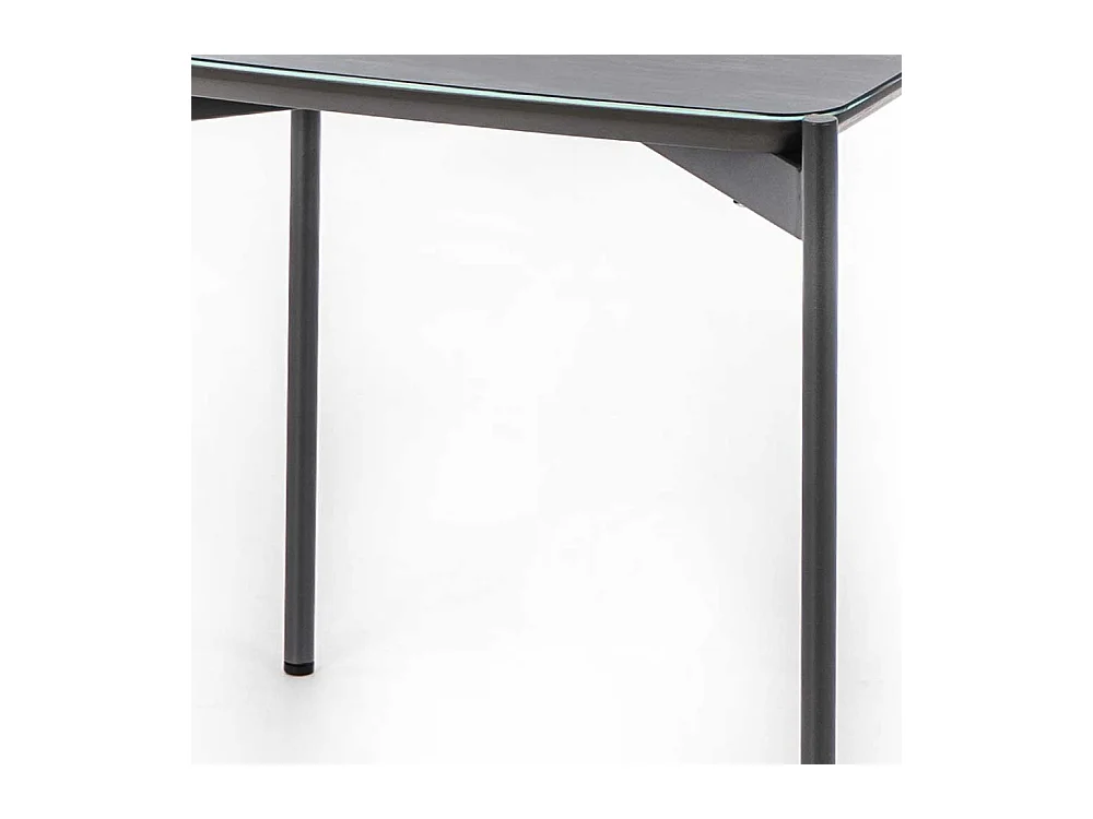 Glasbeistelltisch in Blaugrau und Dunkelgrau 45 cm breit