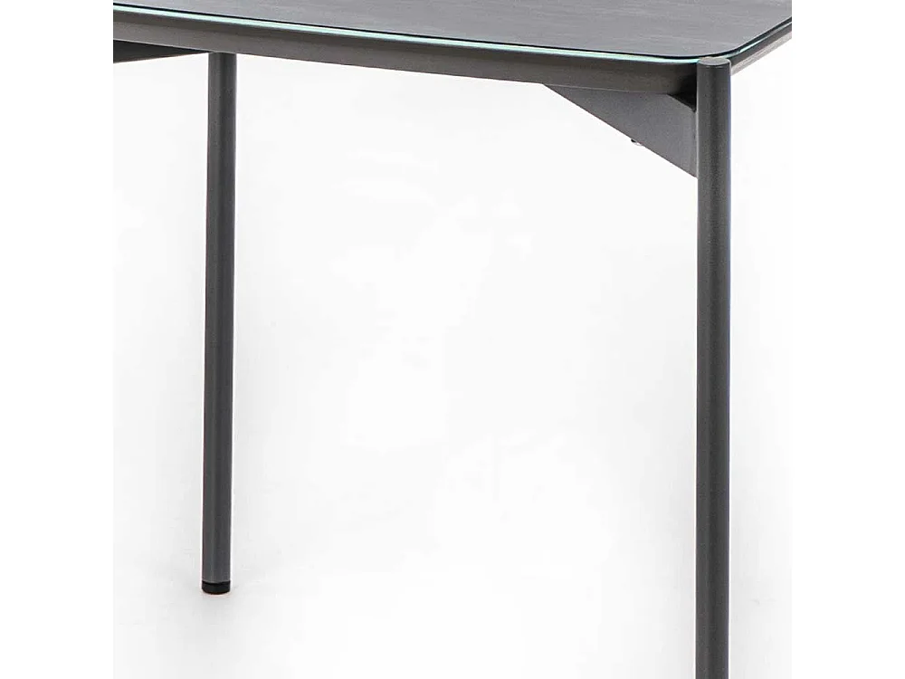 Glasbeistelltisch in Blaugrau und Dunkelgrau 45 cm breit