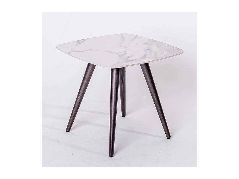 Couchtisch mit Vierfußgestell und quadratischer Tischplatte Marmoroptik