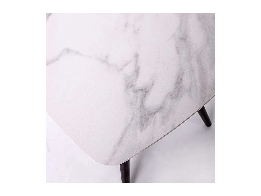 Couchtisch mit Vierfußgestell und quadratischer Tischplatte Marmoroptik