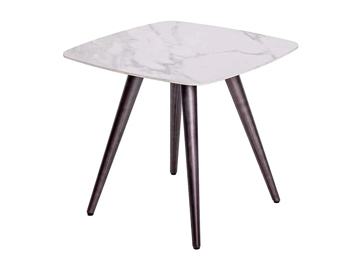 Couchtisch mit Vierfußgestell und quadratischer Tischplatte Marmoroptik