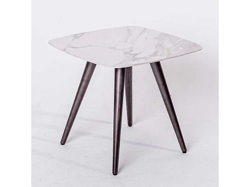 Couchtisch mit Vierfußgestell und quadratischer Tischplatte Marmoroptik