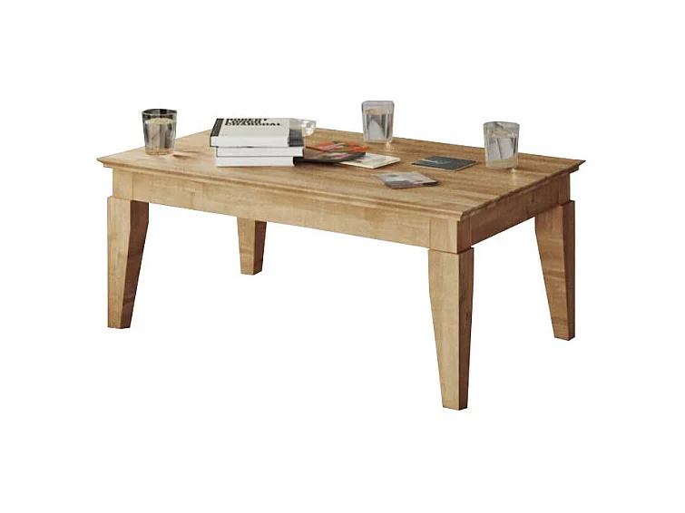 Wohnzimmer Couchtisch aus Wildeiche Massivholz natur geölt