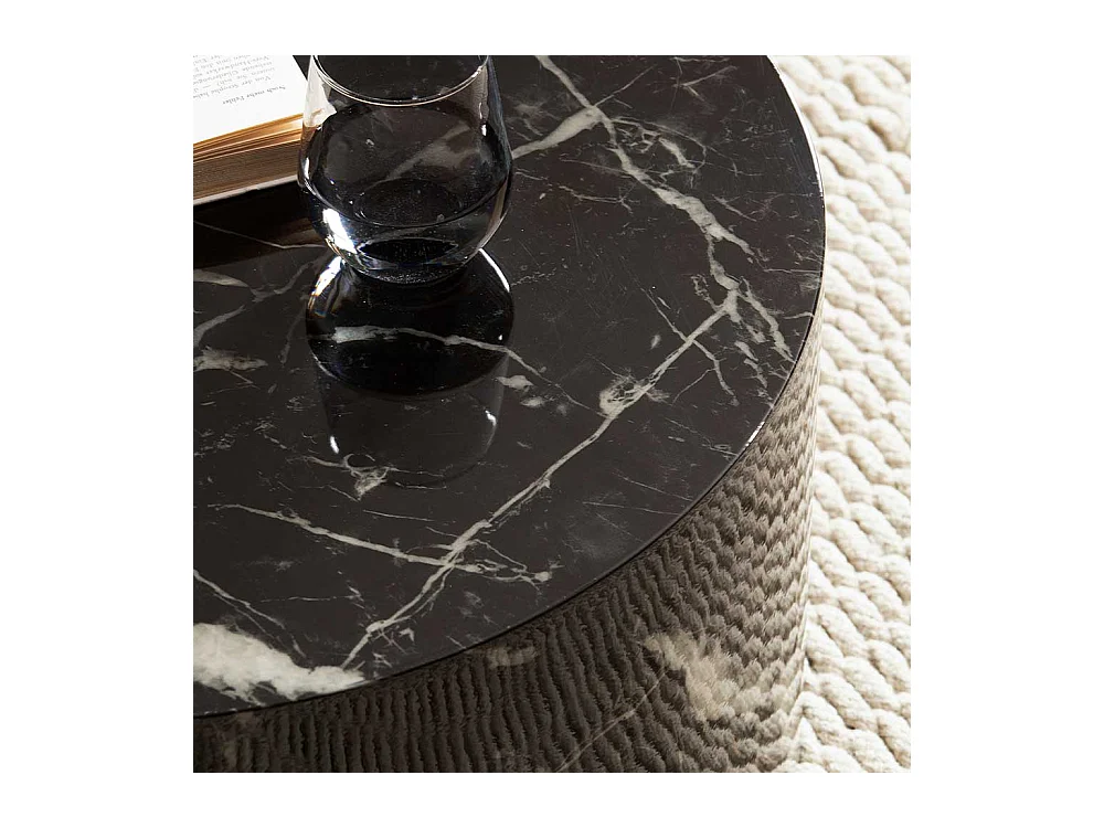 Designercouchtisch Couchtisch in Marmor Optik Hochglanz