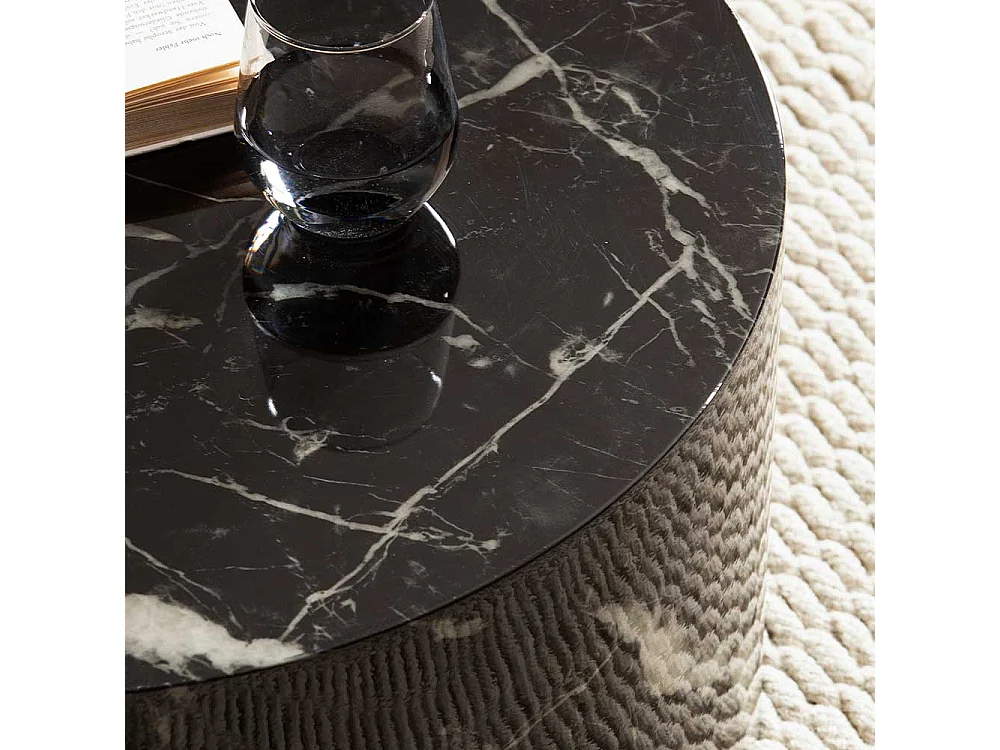 Designercouchtisch Couchtisch in Marmor Optik Hochglanz