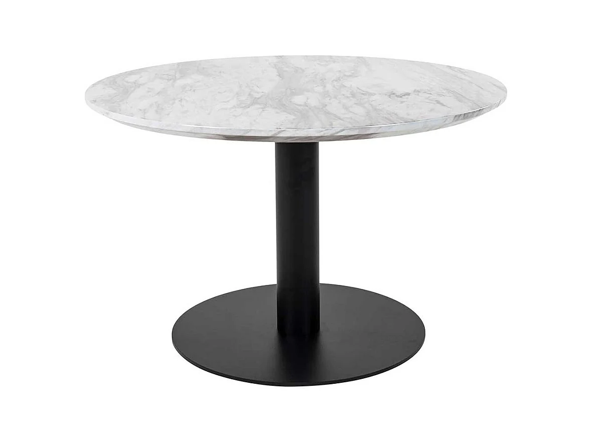 Wohnzimmer Tisch in Schwarz und Hellgrau marmoriert rund