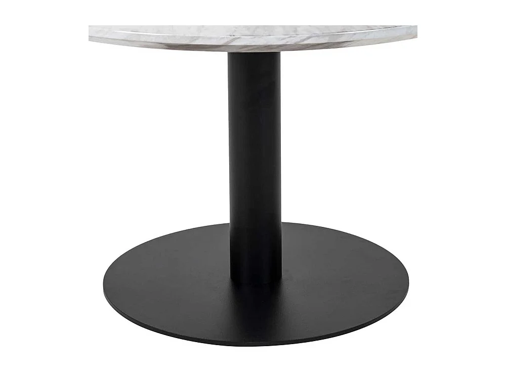 Wohnzimmer Tisch in Schwarz und Hellgrau marmoriert rund