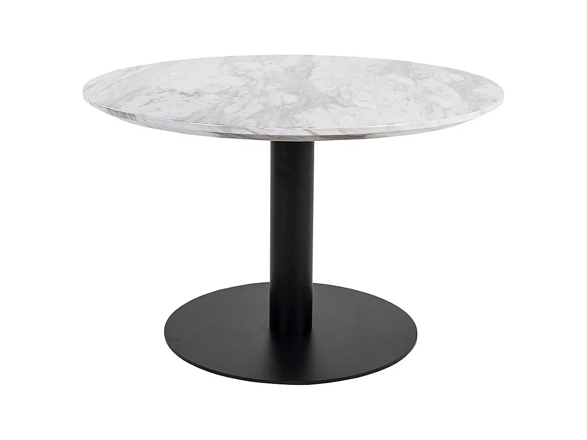 Wohnzimmer Tisch in Schwarz und Hellgrau marmoriert rund