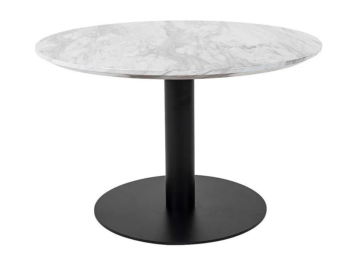 Wohnzimmer Tisch in Schwarz und Hellgrau marmoriert rund